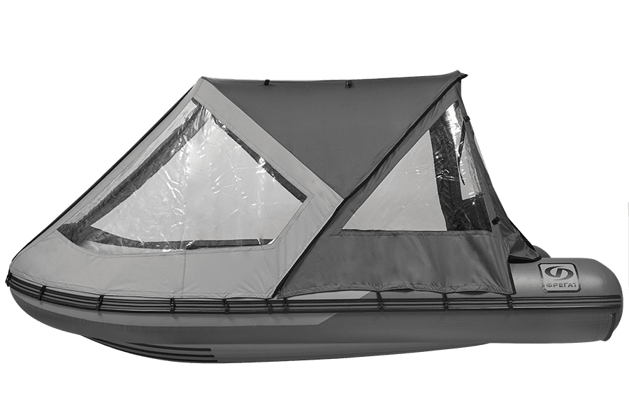 Тент трансформер кабриолет на лодку Баджер 390